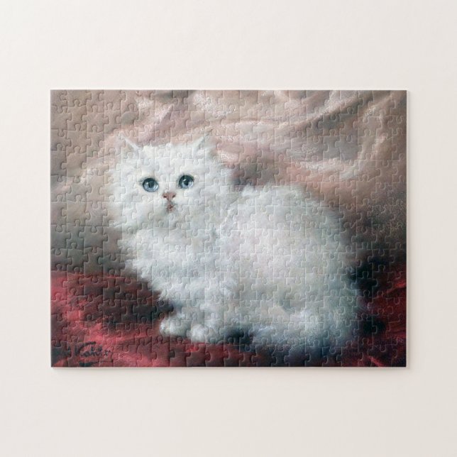 White Kitten, Carl Kahler Jigsaw Puzzle (Horizontal)