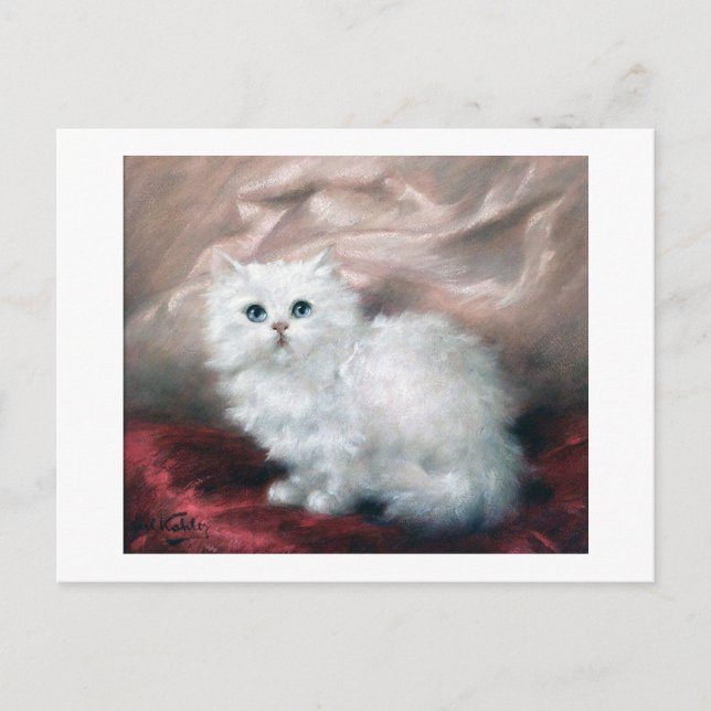 White Kitten, Carl Kahler Postcard (Front)