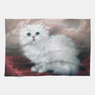 White Kitten, Carl Kahler Tea Towel