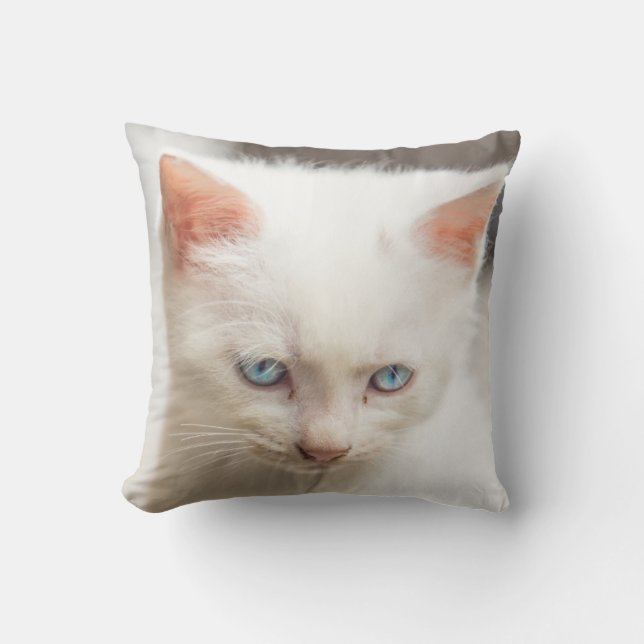White Kitten Cushion (Front)