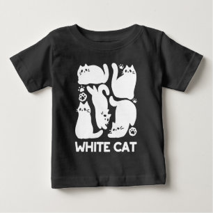 White Kitten Silhouettes - Cute Feline Design Baby T-Shirt