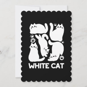 White Kitten Silhouettes - Cute Feline Design Holiday Card