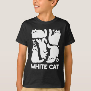 White Kitten Silhouettes - Cute Feline Design T-Shirt