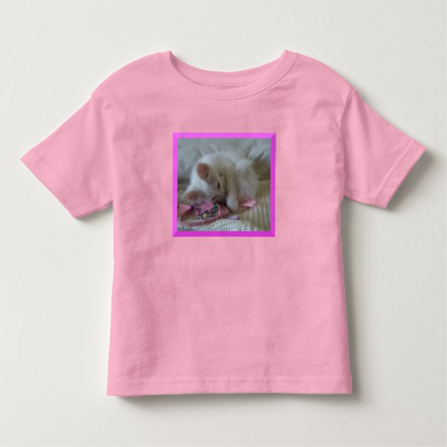 White Kitten Toddler T-Shirt (Front)