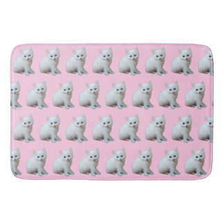 White Kittens Bath Mat