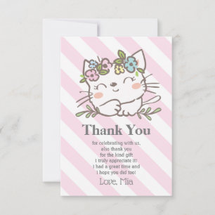 white kitty cat, kitten, animals thank you card