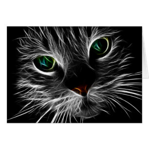 White Kitty Face Abstract   Fractal Kitty