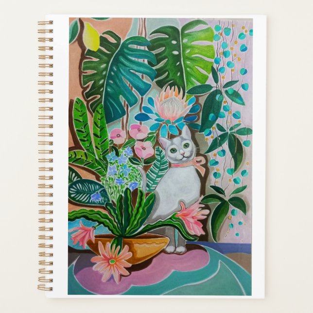 White Kitty in the Greenary planner (Front)