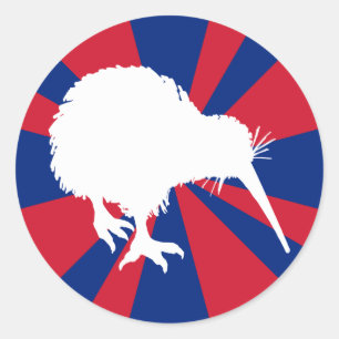 White Kiwi Classic Round Sticker