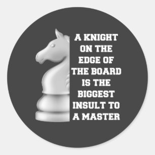 White Knight Chess Strategy Power Wisdom Master Classic Round Sticker