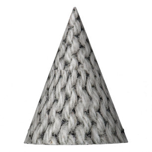 White knitted wool texture, close-up photo. party hat