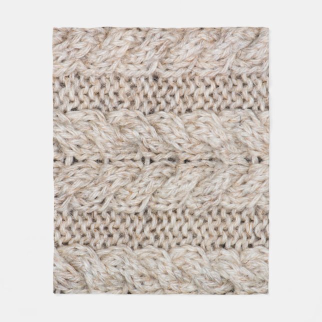White knitting wool texture background. fleece blanket (Front)