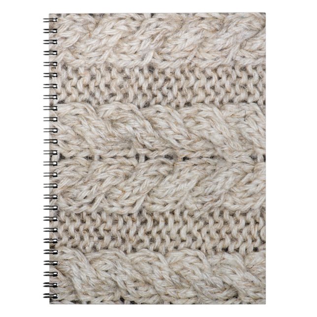White knitting wool, texture background notebook (Front)