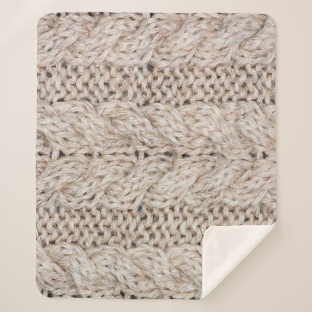 White knitting wool texture background. sherpa blanket (Front)