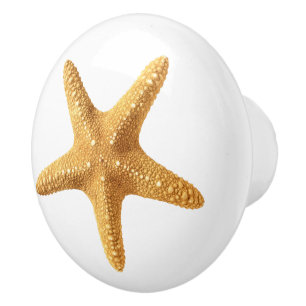 White Knob with Centred Starfish