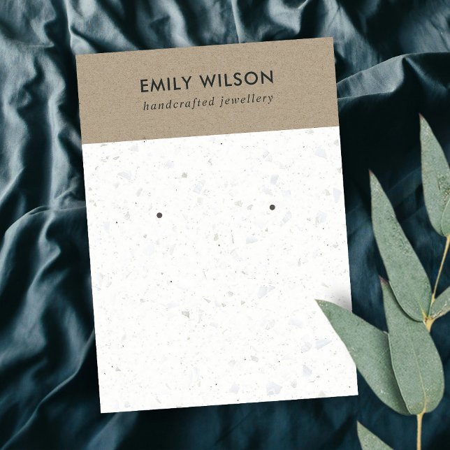 WHITE KRAFT TERRAZZO STUD EARRING DISPLAY CARD (Creator Uploaded)