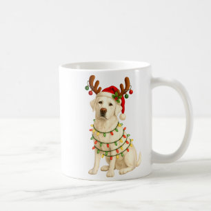 White Lab Christmas Tree Light Pajama Labrador Dog Coffee Mug
