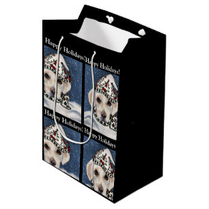 WHITE LABRADOR RETRIEVER MEDIUM GIFT BAG