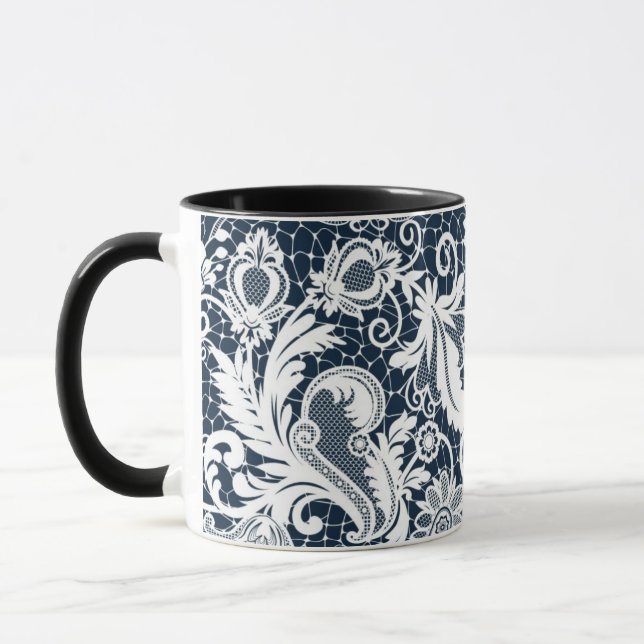 White lace 2 mug (Left)