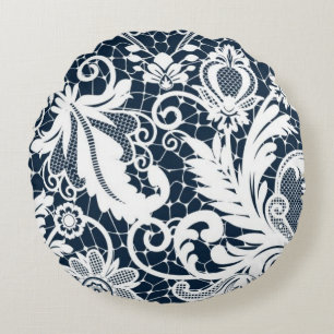 White lace 2 round cushion