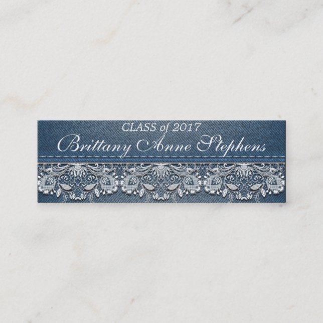 White Lace and Denim Graduation  Insert (Front)