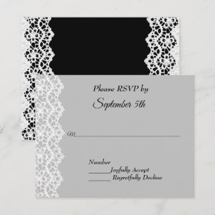 White Lace and Promises Wedding RSVP Invitation