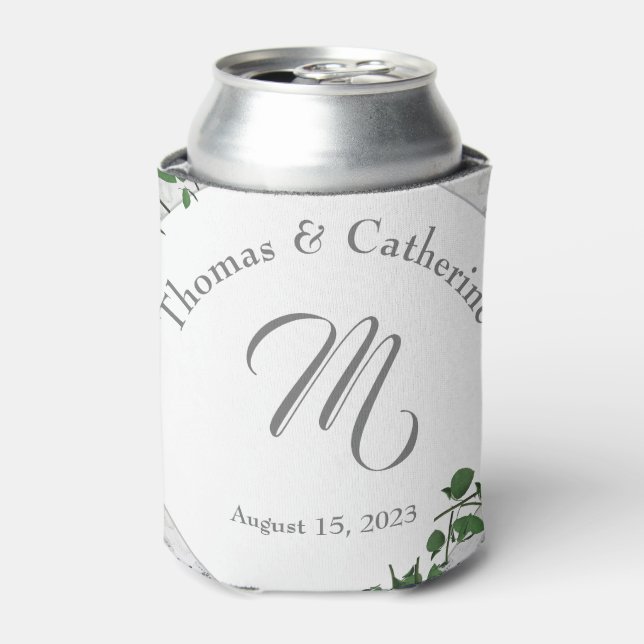 White Lace and Rose Leaves Cooler (Can Front)