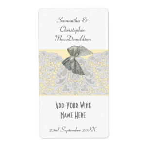 White lace any colour wedding wine bottle