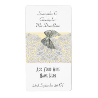 White lace any colour wedding wine bottle