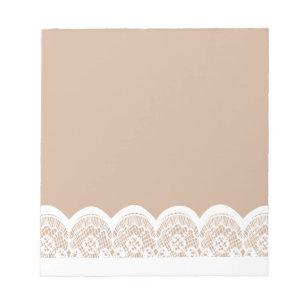 White Lace Band Custom Notepad
