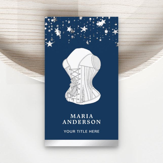 White Lace Bridal Corset Lingerie Boutique Business Card (Creator Uploaded)