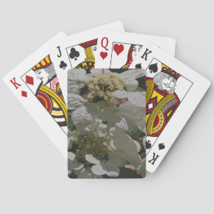 White Lace Cap Hydrangea Flowers  Playing Cards