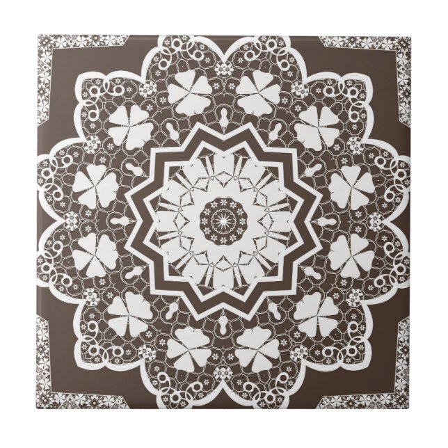 White lace ceramic tile (Front)