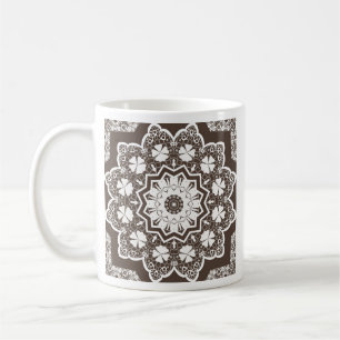 White lace coffee mug