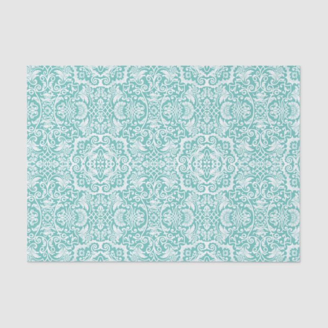 White Lace Damask Brocade Gift or Decoupage Tissue Paper (Front)