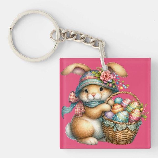 White lace easter key ring (Front)