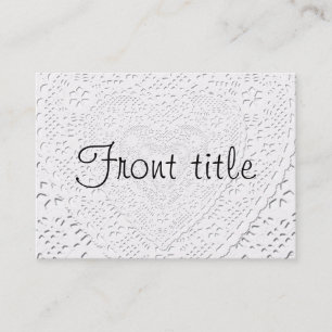 White Lace Fabric Background Template Business Card