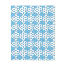 White Lace Floral Pattern Sherpa Blanket