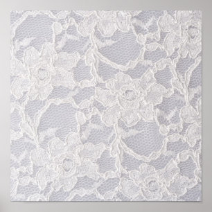 White Lace Flower Lace Pattern Background Pure Poster