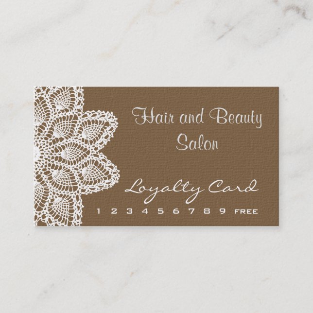 White Lace Loyalty Card hair and beauty salon (Front)