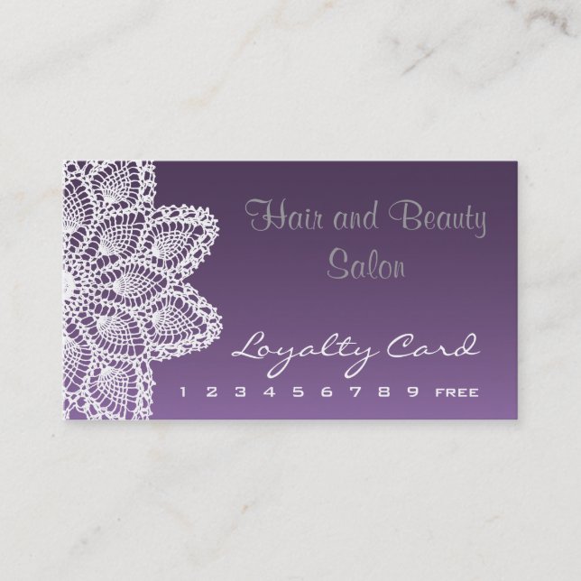 White Lace Loyalty Card - hair and beauty salon (Front)