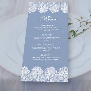 White Lace on Blue Classic Menu