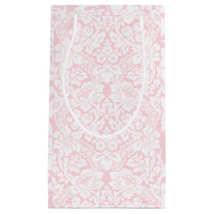 White Lace on Pink Small Gift Bag