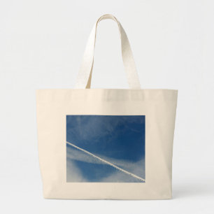white lace on the sky large tote bag