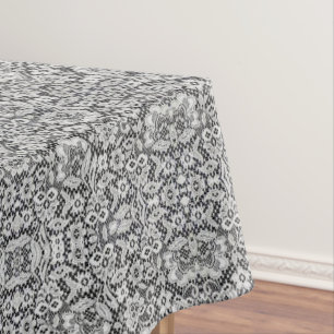 White Lace over Black Tablecloth