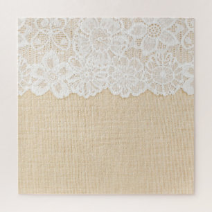 White lace over fabric design. jigsaw puzzle