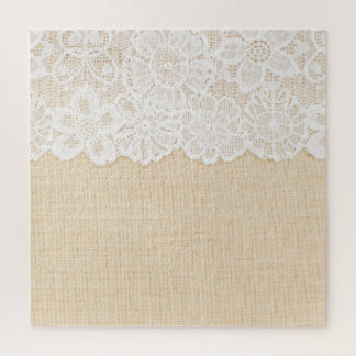 White lace over fabric design. jigsaw puzzle