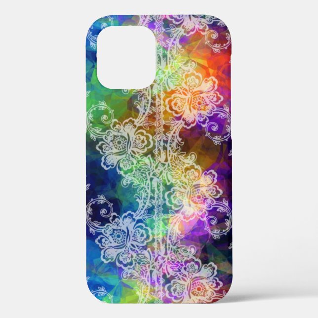 White Lace Over Rainbow Tissue Paper Case-Mate iPhone Case (Back)