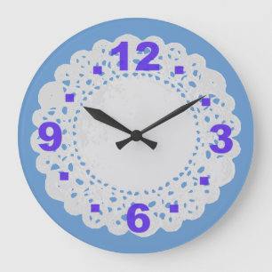 White Lace Paper Doily Clock