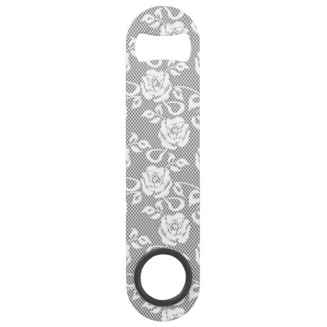 White lace pattern on grey background (Front)